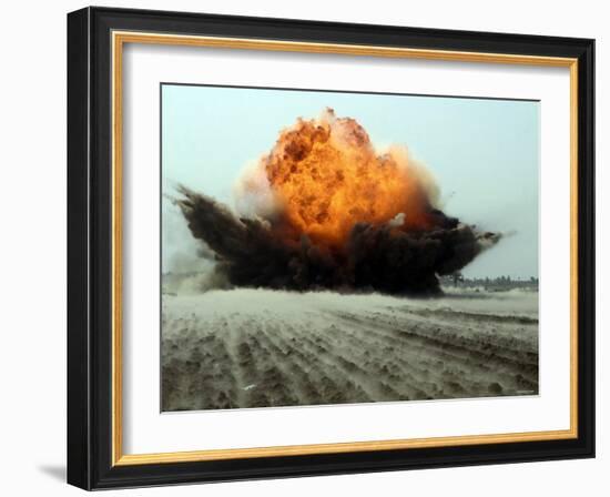 An Explosion Erupts from the Detonation of a Weapons Cache-Stocktrek Images-Framed Photographic Print