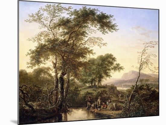 An Extensive Italianate River Landscape with Travellers by a Pool, 1646-Herman the Younger Saftleven-Mounted Giclee Print