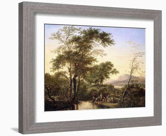 An Extensive Italianate River Landscape with Travellers by a Pool, 1646-Herman the Younger Saftleven-Framed Giclee Print