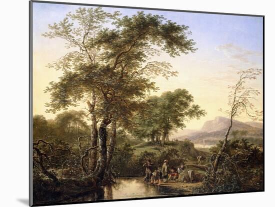 An Extensive Italianate River Landscape with Travellers by a Pool, 1646-Herman the Younger Saftleven-Mounted Giclee Print