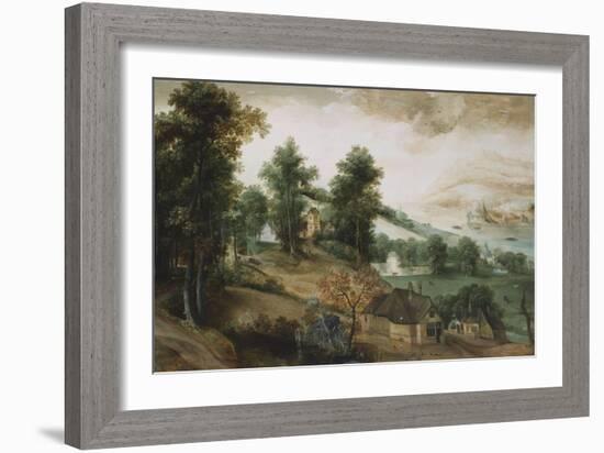 An Extensive Landscape with Cottages in the Foreground, 1561-Jacob Grimmer-Framed Giclee Print