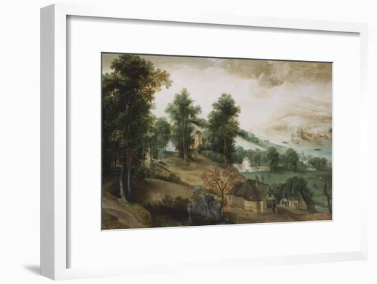 An Extensive Landscape with Cottages in the Foreground, 1561-Jacob Grimmer-Framed Giclee Print