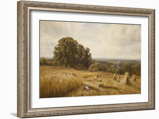 An Extensive Landscape with Harvesters, 1873-Edmund George Warren-Framed Giclee Print