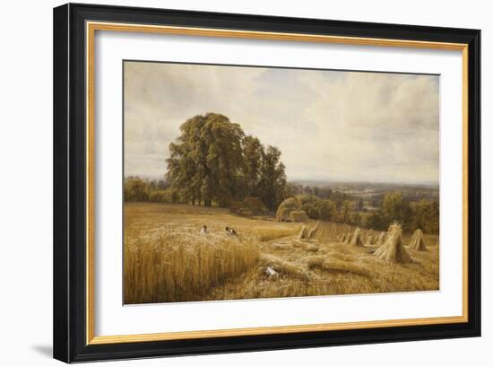 An Extensive Landscape with Harvesters, 1873-Edmund George Warren-Framed Giclee Print