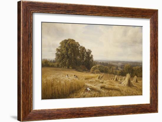 An Extensive Landscape with Harvesters-Edmund George Warren-Framed Giclee Print