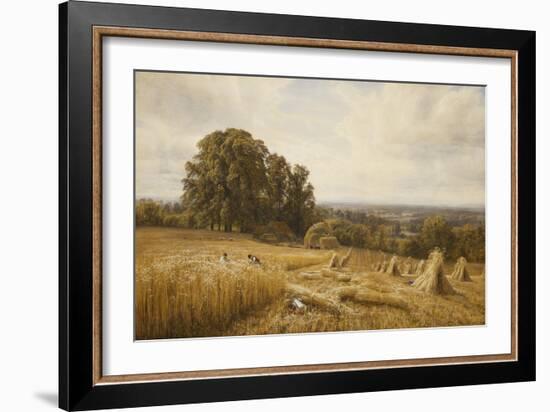 An Extensive Landscape with Harvesters-Edmund George Warren-Framed Giclee Print