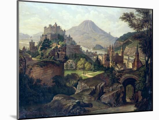 An Extensive View of Salzburg with the Hohensalzburg Fortress-null-Mounted Giclee Print