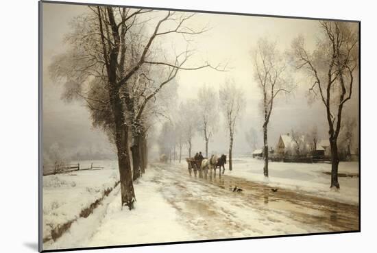 An Extensive Winter Landscape with a Horse and Cart, 1882-Anders Andersen-Lundby-Mounted Giclee Print