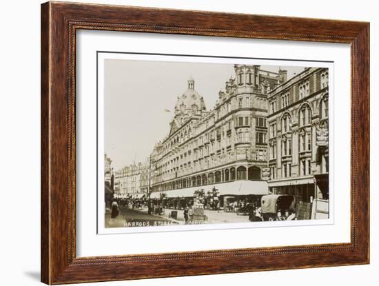 An Exterior View of Harrods London-null-Framed Premium Giclee Print