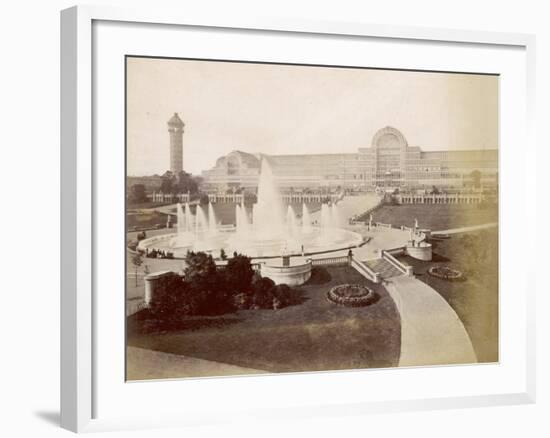 An Exterior View of the Crystal Palace at Sydenham with a Large Fountain in the Foreground-null-Framed Photographic Print