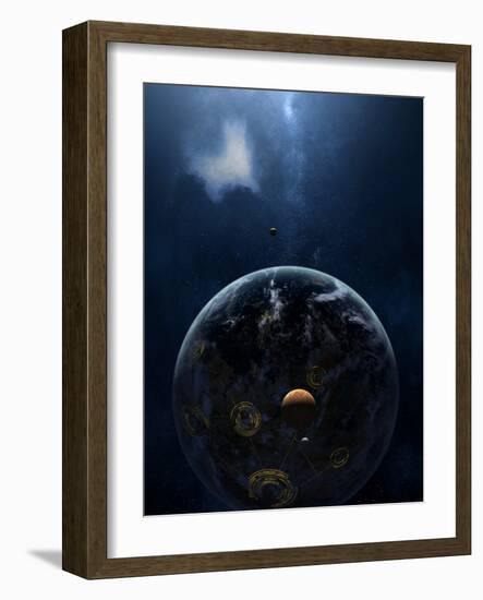 An Extraterrestrial Civilization Has Lit the Night Side of its Planet-Stocktrek Images-Framed Photographic Print