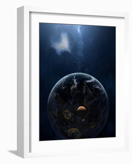 An Extraterrestrial Civilization Has Lit the Night Side of its Planet-Stocktrek Images-Framed Photographic Print