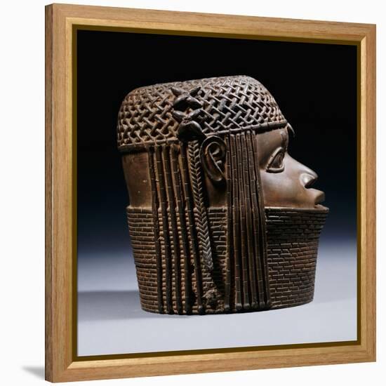 An Extremely Fine Benin Bronze Head, Uhunmwun-Elao (Middle Period)-null-Framed Premier Image Canvas
