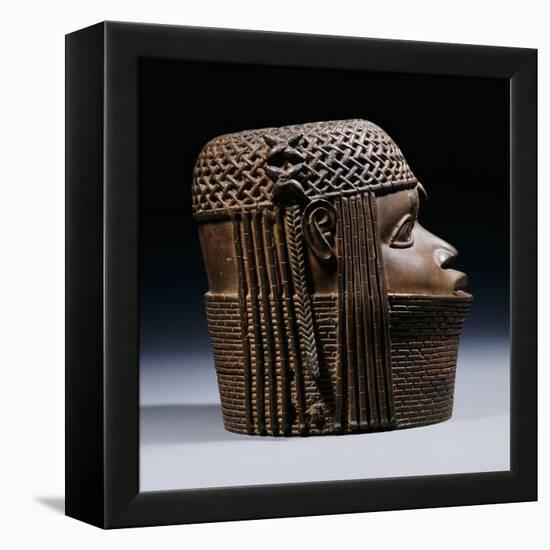 An Extremely Fine Benin Bronze Head, Uhunmwun-Elao (Middle Period)-null-Framed Premier Image Canvas