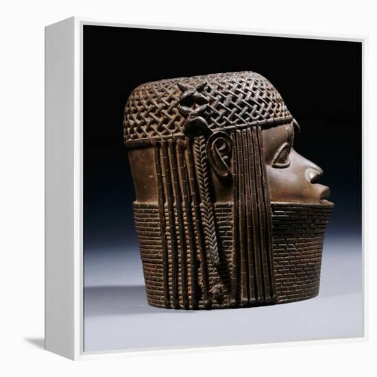 An Extremely Fine Benin Bronze Head, Uhunmwun-Elao (Middle Period)-null-Framed Premier Image Canvas