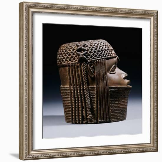 An Extremely Fine Benin Bronze Head, Uhunmwun-Elao (Middle Period)-null-Framed Giclee Print