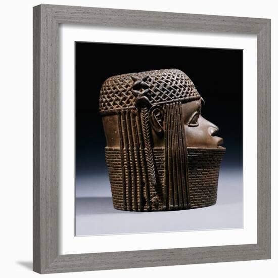 An Extremely Fine Benin Bronze Head, Uhunmwun-Elao (Middle Period)-null-Framed Giclee Print