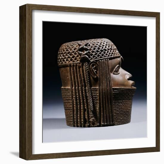 An Extremely Fine Benin Bronze Head, Uhunmwun-Elao (Middle Period)-null-Framed Giclee Print