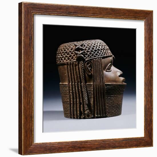 An Extremely Fine Benin Bronze Head, Uhunmwun-Elao (Middle Period)-null-Framed Giclee Print