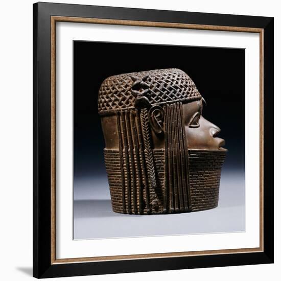 An Extremely Fine Benin Bronze Head, Uhunmwun-Elao (Middle Period)-null-Framed Giclee Print