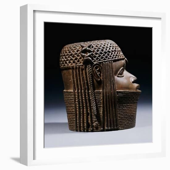 An Extremely Fine Benin Bronze Head, Uhunmwun-Elao (Middle Period)-null-Framed Giclee Print