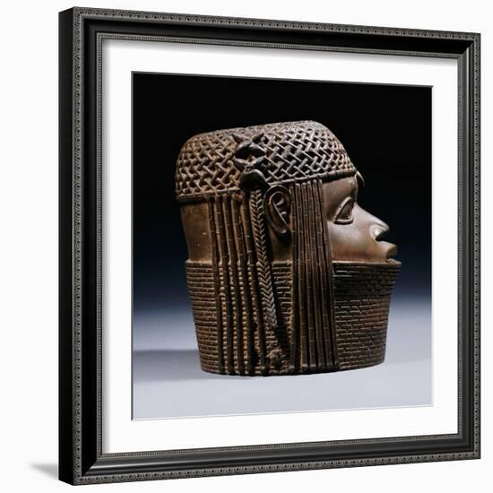 An Extremely Fine Benin Bronze Head, Uhunmwun-Elao (Middle Period)-null-Framed Giclee Print