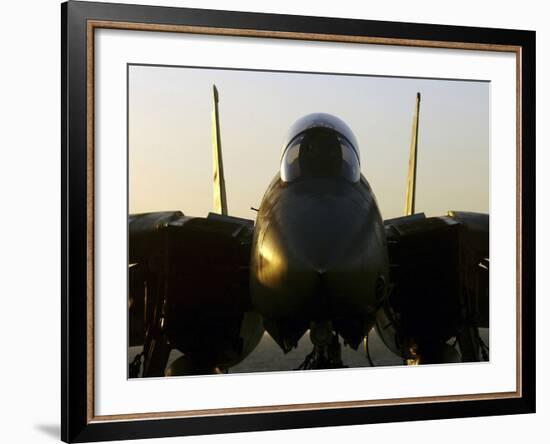 An F-14B Tomcat Sits On the Flight Deck Aboard Aircraft Carrier USS Harry S. Truman-Stocktrek Images-Framed Photographic Print