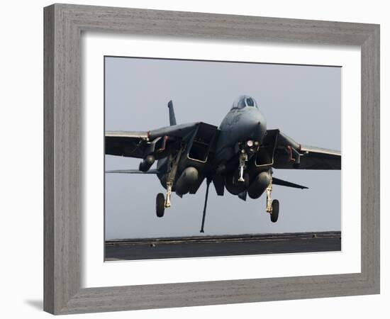 An F-14D Tomcat Comes in For An Arrested Landing On the Flight Deck of USS Theodore Roosevelt-Stocktrek Images-Framed Photographic Print