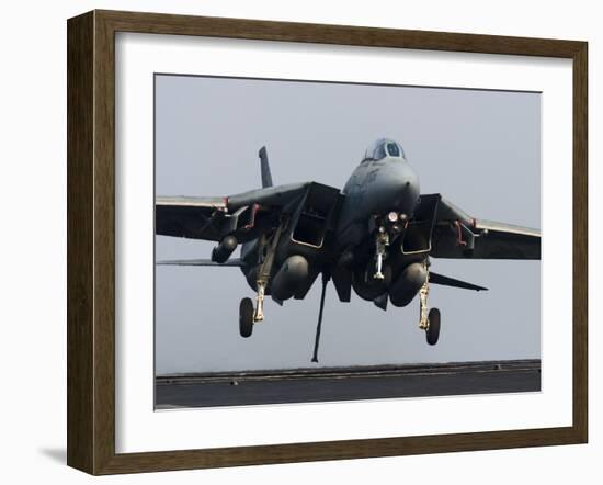 An F-14D Tomcat Comes in For An Arrested Landing On the Flight Deck of USS Theodore Roosevelt-Stocktrek Images-Framed Photographic Print