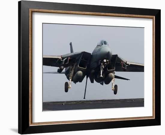 An F-14D Tomcat Comes in For An Arrested Landing On the Flight Deck of USS Theodore Roosevelt-Stocktrek Images-Framed Photographic Print