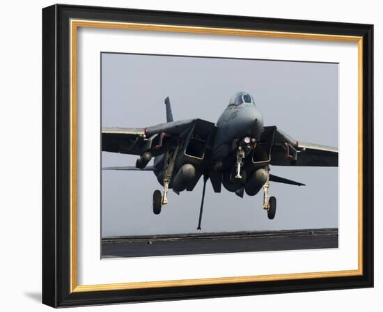 An F-14D Tomcat Comes in For An Arrested Landing On the Flight Deck of USS Theodore Roosevelt-Stocktrek Images-Framed Photographic Print