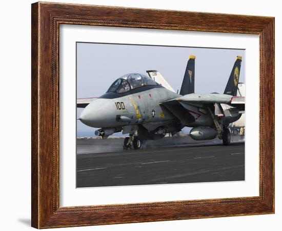 An F-14D Tomcat Launches Off the Flight Deck of USS Theodore Roosevelt-Stocktrek Images-Framed Photographic Print