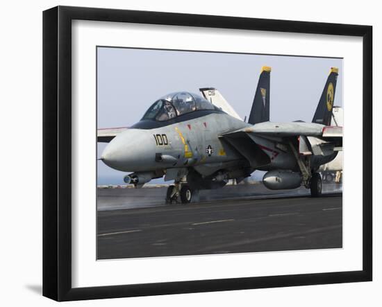 An F-14D Tomcat Launches Off the Flight Deck of USS Theodore Roosevelt-Stocktrek Images-Framed Photographic Print