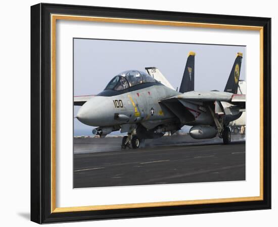 An F-14D Tomcat Launches Off the Flight Deck of USS Theodore Roosevelt-Stocktrek Images-Framed Photographic Print