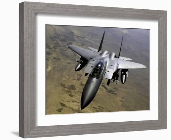 An F-15E Strike Eagle Aircraft in Flight Over Afghanistan-Stocktrek Images-Framed Photographic Print