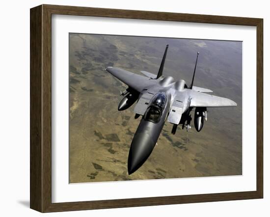 An F-15E Strike Eagle Aircraft in Flight Over Afghanistan-Stocktrek Images-Framed Photographic Print