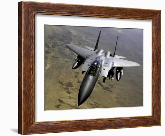 An F-15E Strike Eagle Aircraft in Flight Over Afghanistan-Stocktrek Images-Framed Photographic Print