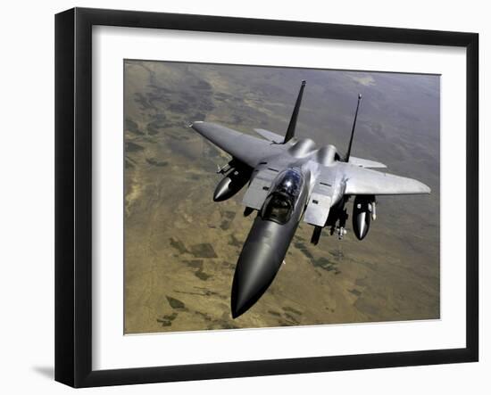 An F-15E Strike Eagle Aircraft in Flight Over Afghanistan-Stocktrek Images-Framed Photographic Print