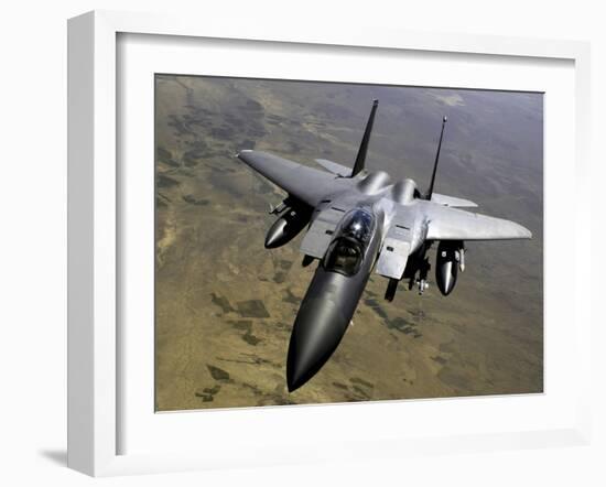 An F-15E Strike Eagle Aircraft in Flight Over Afghanistan-Stocktrek Images-Framed Photographic Print