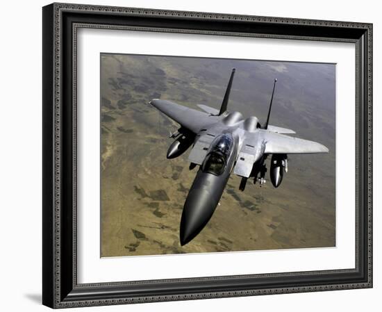 An F-15E Strike Eagle Aircraft in Flight Over Afghanistan-Stocktrek Images-Framed Photographic Print