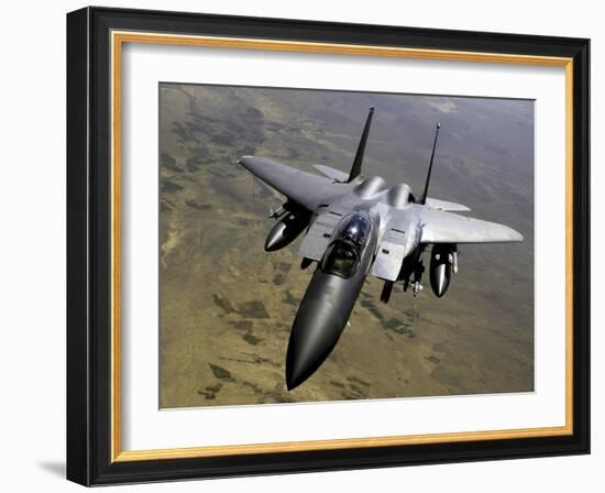 An F-15E Strike Eagle Aircraft in Flight Over Afghanistan-Stocktrek Images-Framed Photographic Print