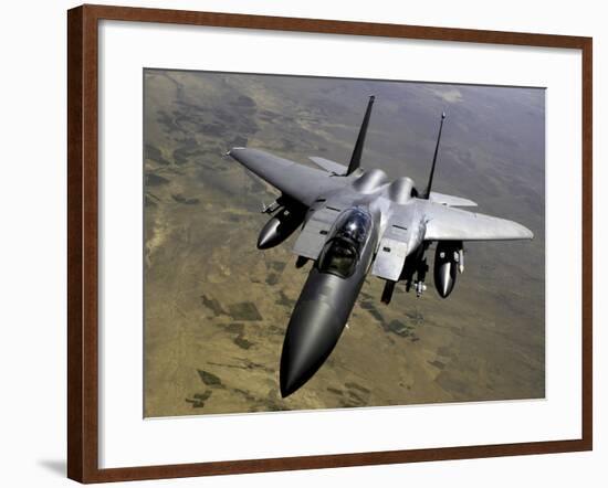 An F-15E Strike Eagle Aircraft in Flight Over Afghanistan-Stocktrek Images-Framed Photographic Print