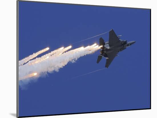 An F-15E Strike Eagle Releases Flares-Stocktrek Images-Mounted Photographic Print