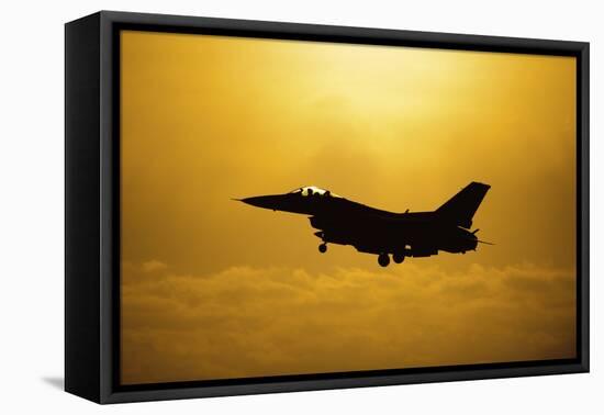 An F-16 Fighting Falcon Comes in for Landing-null-Framed Premier Image Canvas