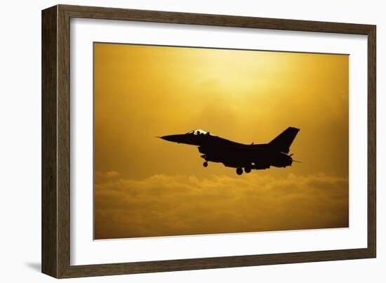 An F-16 Fighting Falcon Comes in for Landing-null-Framed Photographic Print