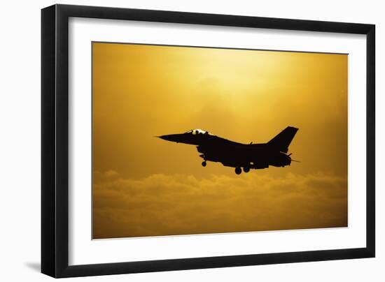 An F-16 Fighting Falcon Comes in for Landing-null-Framed Photographic Print