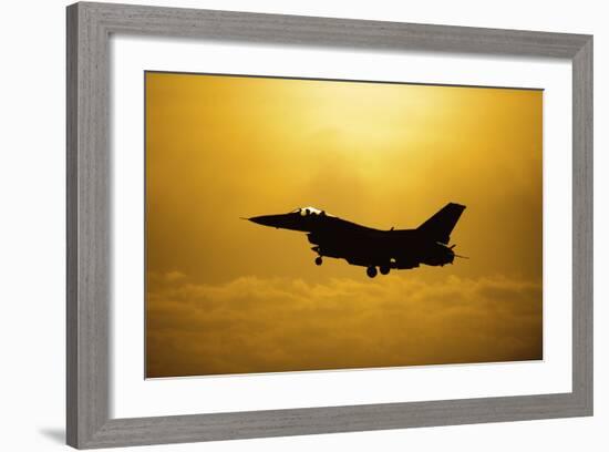 An F-16 Fighting Falcon Comes in for Landing-null-Framed Photographic Print