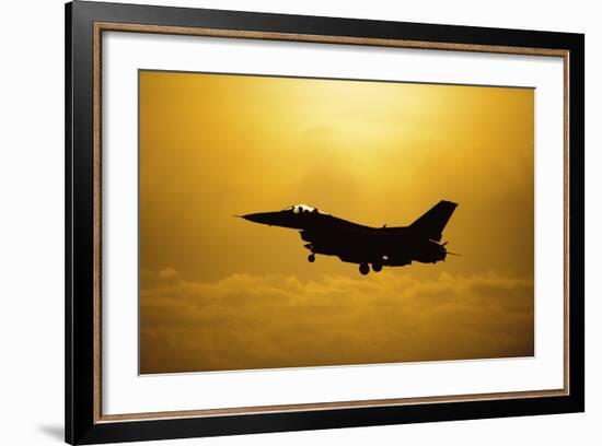 An F-16 Fighting Falcon Comes in for Landing-null-Framed Photographic Print