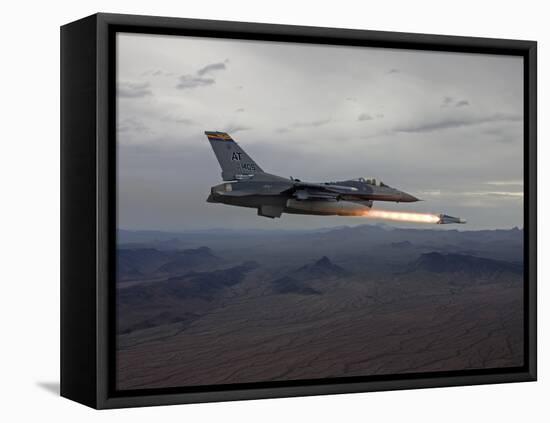 An F-16 Fighting Falcon Fires An AGM-65 Maverick Missile-Stocktrek Images-Framed Premier Image Canvas