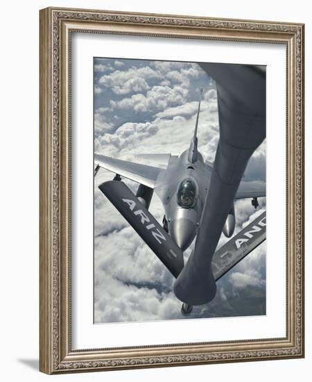 An F-16 from Colorado Air National Guard Refuels from a U.S. Air Force Kc-135 Stratotanker-Stocktrek Images-Framed Photographic Print